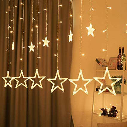 Desidiya Warm White Diya/Diwali Light Curtain, Led String Copper Lights with Pack of 12 Hanging Diyas, 8 Flashing Modes, Decoration, Prong Base, 2.5 Meters