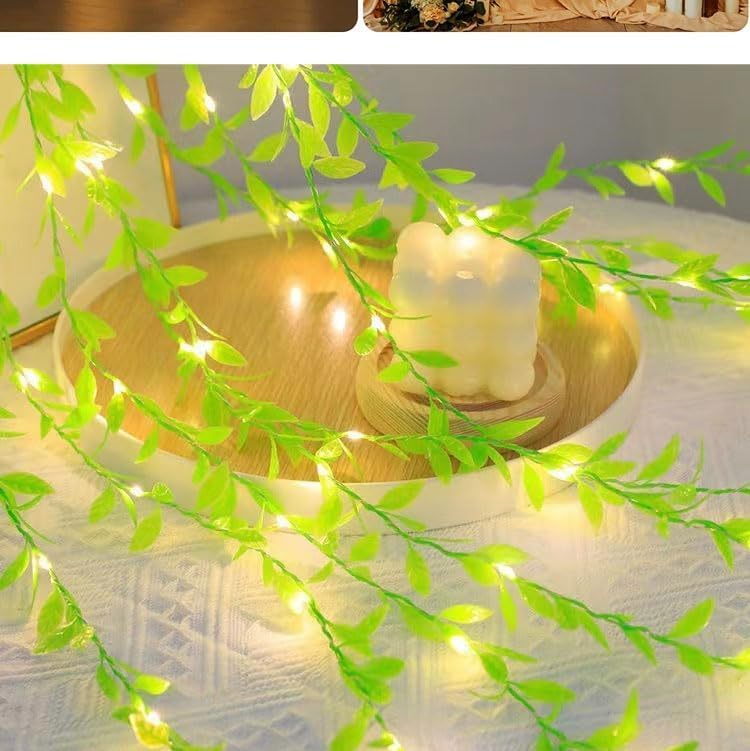 Desidiya Warm White Diya/Diwali Light Curtain, Led String Copper Lights with Pack of 12 Hanging Diyas, 8 Flashing Modes, Decoration, Prong Base, 2.5 Meters