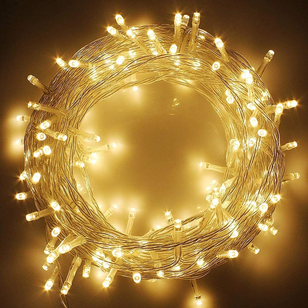 Desidiya Warm White Diya/Diwali Light Curtain, Led String Copper Lights with Pack of 12 Hanging Diyas, 8 Flashing Modes, Decoration, Prong Base, 2.5 Meters